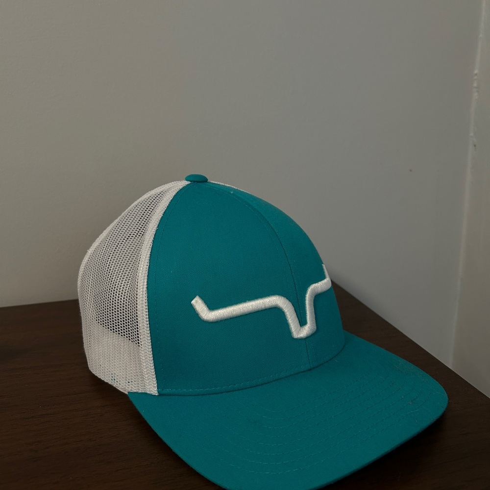 Teal and White Trucker Hat
